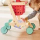 Jucarie din lemn, Carucior rosu de cumparaturi cu accesorii, Hape, 10 piese