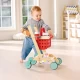 Jucarie din lemn, Carucior rosu de cumparaturi cu accesorii, Hape, 10 piese