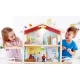 Casa de papusi mobilata tip vila cu lumini LED si sonerie Hape 29 piese