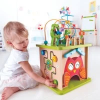 Centru de activitati din lemn pentru bebelusi - Aventura in Safari