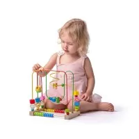 Jucarie educativa din lemn - Centru de activitati, labirint cu animale si abac