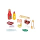 Set de joaca din lemn - Gratar gourmet cu mancare 22 piese Set de joaca din lemn - Gratar gourmet cu mancare 22 piese
