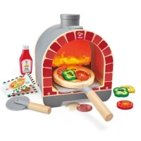 Set de joaca Cuptor pentru pizza din lemn Hape 23 piese
