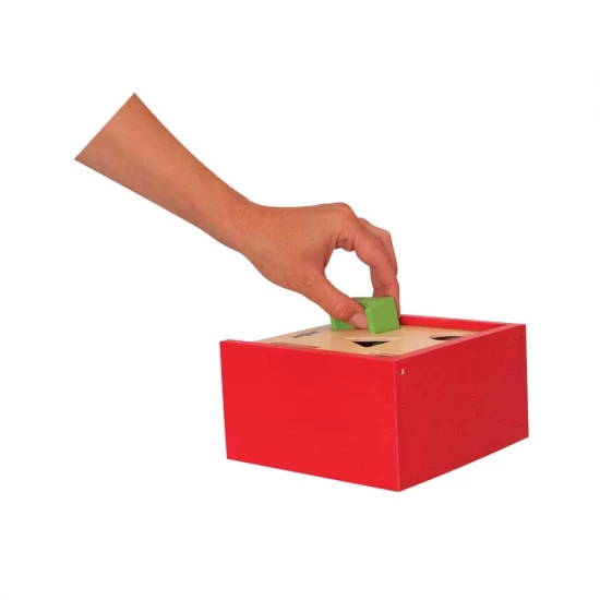 Jucarie educativa din lemn Woodyland, Cutie de sortare a formelor, 20 piese