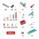Set de joaca din lemn Domino, Fabrica de roboti, 122 piese Set de joaca din lemn Domino, Fabrica de roboti, 122 piese