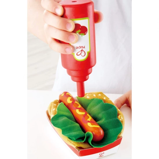 Set de joaca Fast-food din lemn Hape 27 piese Set de joaca Fast-food din lemn Hape 27 piese