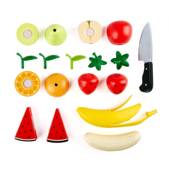 Set de joaca din lemn - Fructe sanatoase de taiat 9 piese Set de joaca din lemn - Fructe sanatoase de taiat 9 piese