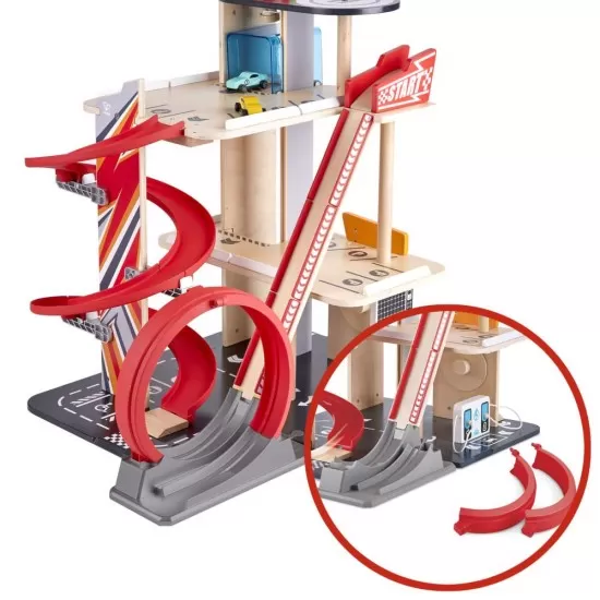 Set de joaca din lemn Hape - Garaj cu cascadorii Gearhead Set de joaca din lemn Hape - Garaj cu cascadorii Gearhead