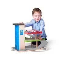 Set de joaca din lemn Woodyland - Garaj cu lift si accesorii