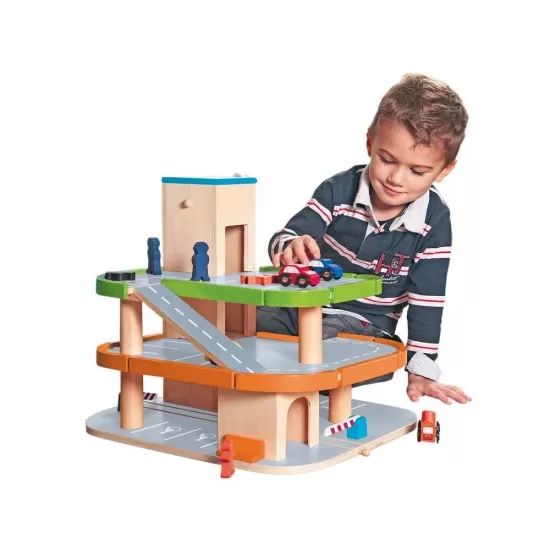 Set de joaca din lemn - Garaj pentru masini Set de joaca din lemn - Garaj pentru masini