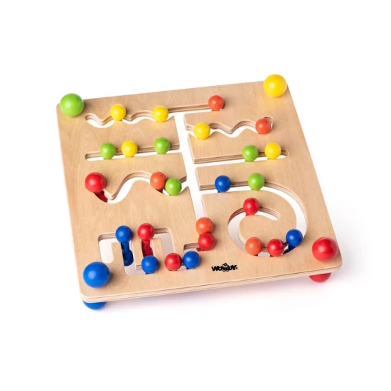 Joc educativ din lemn - Labirint cu bile Joc educativ din lemn - Labirint cu bile