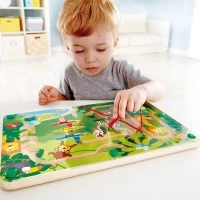 Joc de indemanare din lemn - Labirint magnetic Jungla