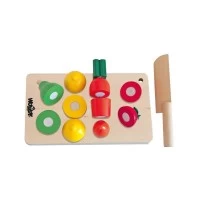 Set de joaca din lemn - Legume si fructe de taiat