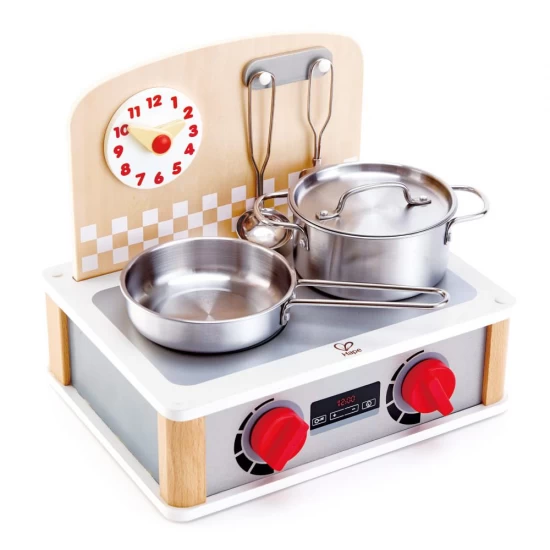 Set de joaca din lemn Hape - Mini aragaz si ustensile Set de joaca din lemn Hape - Mini aragaz si ustensile