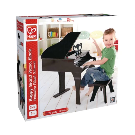 Pian mare din lemn pentru copii Hape negru