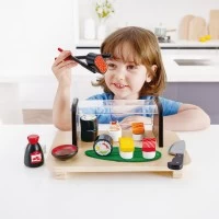 Set de joaca din lemn Hape Sushi 13 piese