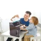 Pian din lemn cu functie electronica pentru copii Hape negru