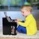 Pian din lemn cu functie electronica pentru copii Hape negru