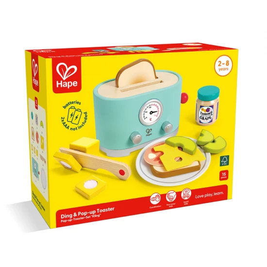 Set de joaca Hape - Prajitor de paine Ding & Pop-up 15 piese Set de joaca Hape - Prajitor de paine Ding & Pop-up 15 piese