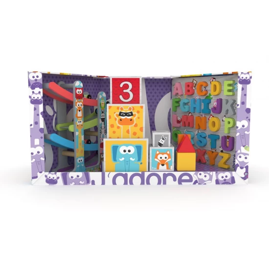 Set 3 jucarii educative J'adore Hape mov Set 3 jucarii educative J'adore Hape mov