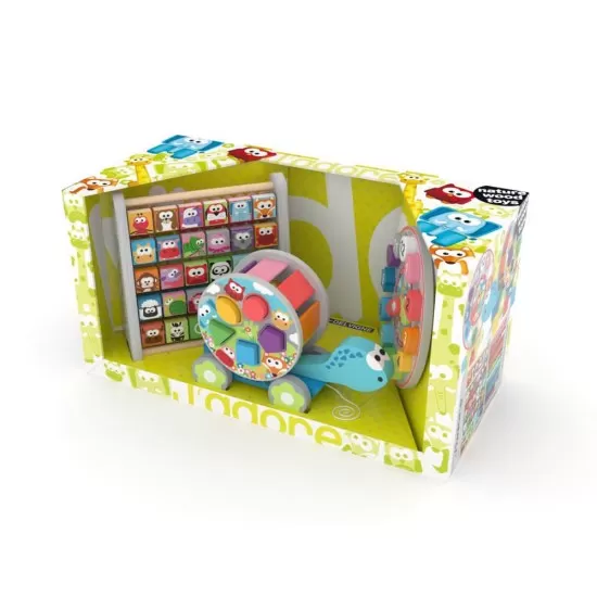 Set 3 jucarii educative din lemn Hape J'adore verde Set 3 jucarii educative din lemn Hape J'adore verde