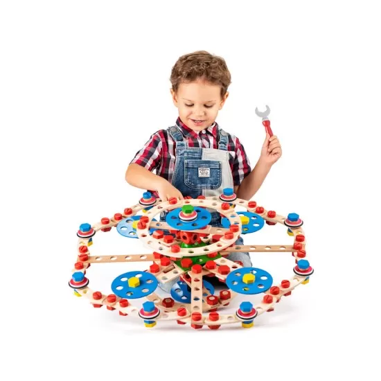 Set constructie din lemn Woodyland 340 piese