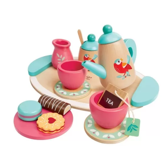 Jucarie din lemn Hape - Set de ceai 14 piese Jucarie din lemn Hape - Set de ceai 14 piese