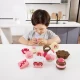 Set de joaca din lemn desert cu capsuni 7 piese Set de joaca din lemn desert cu capsuni 7 piese