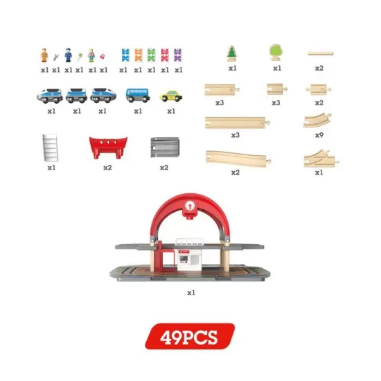 Set de joaca din lemn Hape - Gara Centrala 45 piese Set de joaca din lemn Hape - Gara Centrala 45 piese