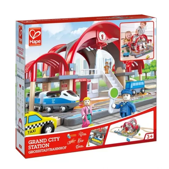 Set de joaca din lemn Hape - Gara Centrala 45 piese Set de joaca din lemn Hape - Gara Centrala 45 piese