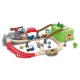 Set trenulet de lemn cu cutie depozitare 50 piese Hape Set trenulet de lemn cu cutie depozitare 50 piese Hape