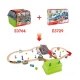 Set trenulet de lemn cu cutie depozitare 50 piese Hape Set trenulet de lemn cu cutie depozitare 50 piese Hape