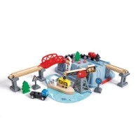 Set trenulet port din lemn Hape 51 piese