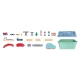 Set trenulet port din lemn Hape 51 piese