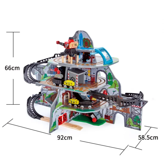 Set de joaca din lemn tren si mina in munte Hape 32 piese Set de joaca din lemn tren si mina in munte Hape 32 piese