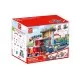 Set de joaca trenulet din lemn cu servicii de urgenta Hape 55 piese Set de joaca trenulet din lemn cu servicii de urgenta Hape 55 piese