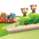 Set trenulet din lemn cu sina de tren muzicala Jungla 19 piese Set trenulet din lemn cu sina de tren muzicala Jungla 19 piese