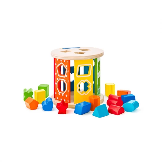 Jucarie din lemn, Sortator de forme, Woodyland, 15 piese