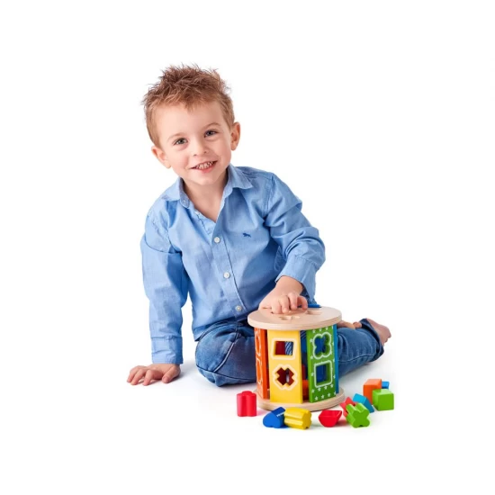 Jucarie din lemn, Sortator de forme, Woodyland, 15 piese