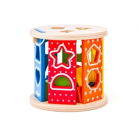 Jucarie din lemn, Sortator de forme, Woodyland, 15 piese