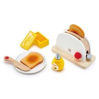 Set de joaca din lemn - Toaster si accesorii mic dejun