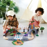 Set de joaca trenulet aventura Dino Hape 61 piese
