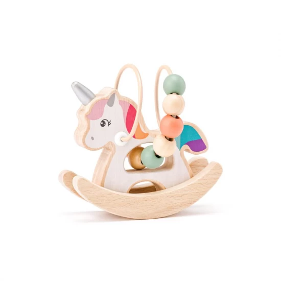 Jucarie din lemn - Unicorn cu margele Jucarie din lemn - Unicorn cu margele
