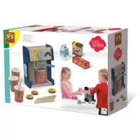 Jucarie aparat de cafea din lemn cu accesorii