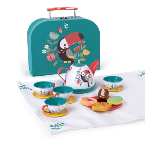 Set de ceai cu valiza pentru copii 15 piese Hape Set de ceai cu valiza pentru copii 15 piese Hape