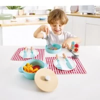 Set de joaca ustensile pentru gatit si servire 21 piese