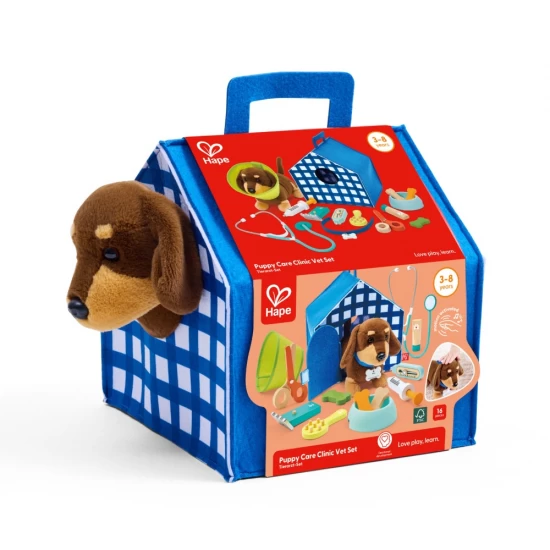 Set de joaca doctor veterinar Hape 16 piese Set de joaca doctor veterinar Hape 16 piese