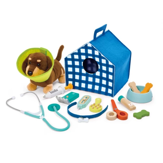 Set de joaca doctor veterinar Hape 16 piese Set de joaca doctor veterinar Hape 16 piese