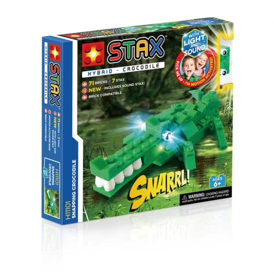 Set de constructie cu lumini si sunete Stax - Crocodil Set de constructie cu lumini si sunete Stax - Crocodil