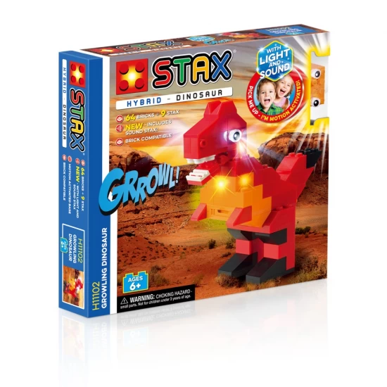 Set de constructie cu lumini si sunete Stax - Dinozaur Set de constructie cu lumini si sunete Stax - Dinozaur